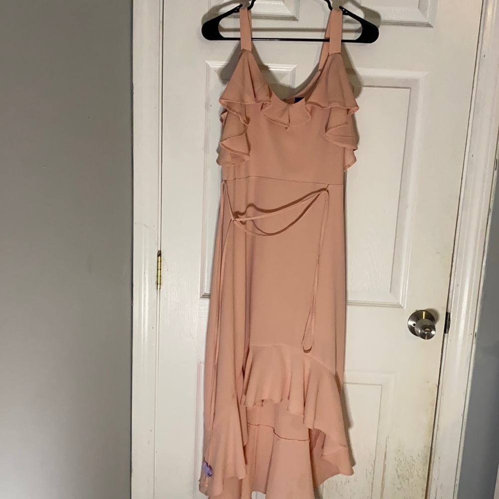 Size small beauty and the beast brand dress. Worn in a wedding, blush color.